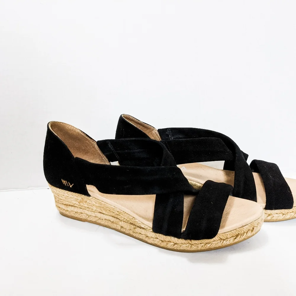 Viscata Barcelona black espadrille wedge sandal